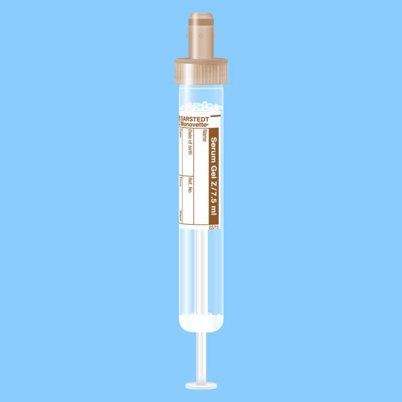 Устройство  вакуумное с поршнем для исследований проб крови S-Monovette® с активатором свертывания и разделительным гелем
