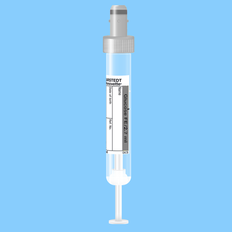 Устройство  вакуумное с поршнем для исследований проб крови S-Monovette® с фторидом и ЭДТА для определения глюкозы.